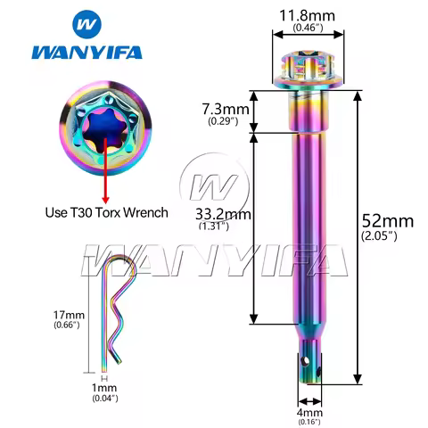 Wanyifa Titanium Bolt Caliper Guide Pin Housing Motorcycle Front Rear Disc Brake Clamp Caliper Screw