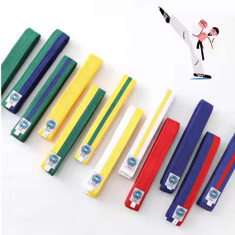 200cm ITF Taekwondo Belt International TKD Karate Belts Adult Children Cotton BJJ Judo Kukkiwon Blac
