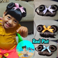 BABY BANDANA WIG WITH FRINGE VARIATIONS, RIBBON, CHILDREN'S FRINGE WIG BANDANA