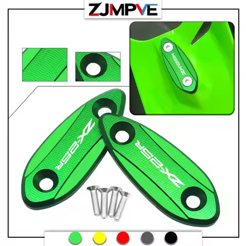 NEW Motorcycle zx-6r zx-25r Mirror Hole Cover CNC Windscreen Driven Mirror Eliminators Cap For ZX-6R