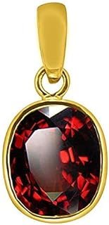 4.25 Ratti / 3.25 Carat Hessonite Garnet Stone Ashtdhatu Gold Plated Pendant Original And Certified 