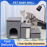 Pet Three-step Stair Large Storage Ladder Foldable Kennel Non-slip Elderly Cat Sofa Bed Step Cat Nes