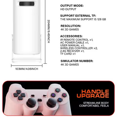 S40 max Mini smart projector 4k Game proyector Emulator 64GB 36000 Games projector 1080P Video Outdo