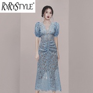 ชุดราตรีสีน้ำเงิน RYRYSTYLE ผู้หญิงสามารถสวมใส่ชุดลูกไม้ในวันธรรมดาผู้หญิง9433