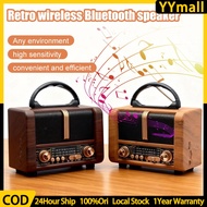 Vintage Rechargeable Radio Strong FM Receiver Wireless Bluetooth Speaker USB TF Mp3 TWS wood wooden 