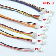 5Sets PH2.0 Wire 26AWG Pitch 2.0MM Male Plug Connector Wire 20cm + Socket Connector 2/3/4/5/6 Pin