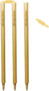 Cricket wickets with bails - Cricket Stumps Made of Wood, Set of 3 Stumps for Cricket with 2 bails, 