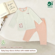 Dokma (4.5-8.8kg) DT194 Children's Long-Sleeved Shirt Set Bamboo Fiber Baby Long-Sleeve Clothes (1-3