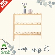 WOODEN SHELF 80 3-STOREY MULTIPURPOSE SHELF/