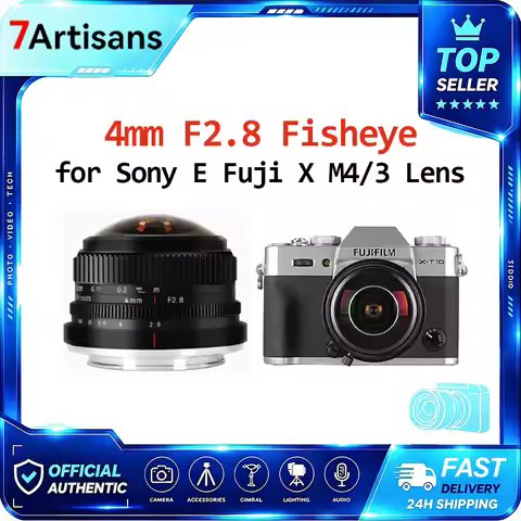 7artisans 4mm F2.8 Circular Fisheye Manual Focus Lens for Sony E A6700 ZV-E10 II Fujifilm X X-T5 X-T