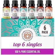 Guru Nanda (Set of 6) Therapeutic Grade Essential Oils - 100% Pure & Natural Aromatherapy Single Not