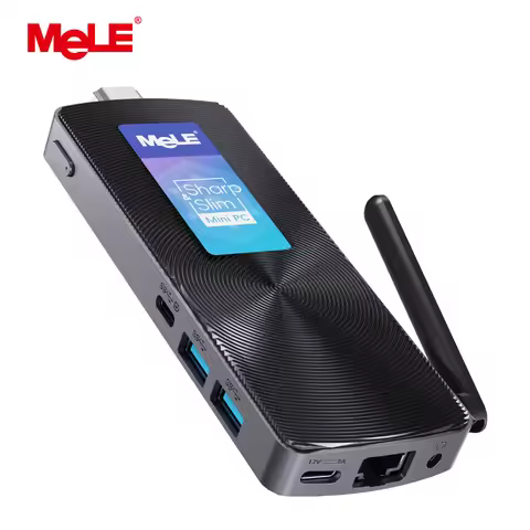 MeLE PCG02 Fanless Mini PC Stick N100 8GB LPDDR4 128GB Micro Desktop Computer with Full Function USB