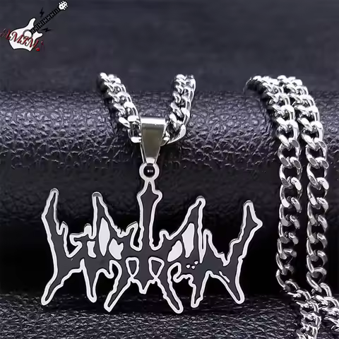 Black Metal WATAIN Band Pendant Necklace Stainless Steel Silver Color Music Choker Necklaces Rock Fa