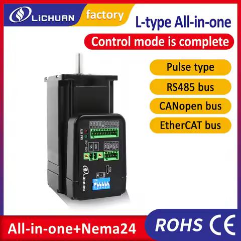 Lichuan integrated Nema24 closed loop motor 3Nm 3.8Nm 4.3Nm DC24V-50V 4A Ethercat/Pulse/Modbus RS485
