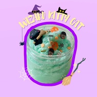 WIZARD KITTY CAT (Cloud slime), witch CAT slime, Cloud slime with pumpkin nuggets charm, safe slime 
