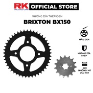RK Takasago chain sprocket for Brixton BX150 motorbike, material: Black plated steel, Sprocket thick