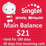 Singtel Prepaid Main Account $21 / Top Up / Renew