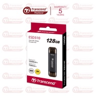 External SSD smallest 128GB : ESD310C Type-A and Type-C connectors : Transcend - รับประกัน 5ปี - มีใ