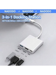 USB C 集線器 HDMI 相容於 Mac 轉接器、Mac Book Pro HDMI 轉接器，附 USB 3.0 連接埠及 PD 充電埠 [Thunderbolt 3 相容] 相容於 Mac Book Air、ipad Pro、XPS、Surface Go/Pro 8、Galaxy S21
