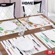 Alas Piring Meja Makan Motif Cantik 45x30 Bahan Plastik PVC Berkualitas Tahan Lama Taplak Meja Makan