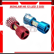 H6 3-SIDED 12-LED MOTORCYCLE LED BULB | Ac dc MOTORCYCLE led LIGHTS| H6 3-SIDED 12 LED 18 WATT FLOWE