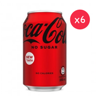 可口可樂 - 零系可口可樂 Coca Cola Zero (紅黑色罐) (罐裝- 6 X 330ml )#08109302 #史上最正既可口可樂BEST BEFORE 7,SEP,2024