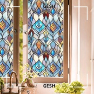 GESH Lattice Window Film, Static Cling Non-Adhesive Stained Glass Film,  Rainbow Pattern  Design Ant