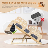Wooden with Guardrail Pet Dog Climbing Ladder Adjustable Dog Sofa Ladder Foldable Portable Pet Anti-