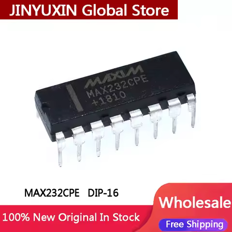 10-100Pcs New in-line MAX232CPE MAX232 DIP-16 RS232 Driver Receiver IC Chip In Stock Wholesale Free 