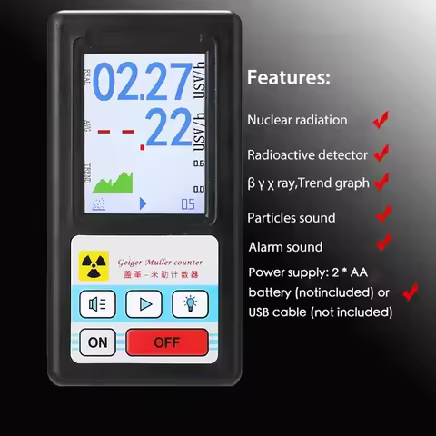 X-ray Beta Gamma Detector LCD Radioactive Tester Marble Tool BR-6 Geiger Counter Nuclear Radiation D