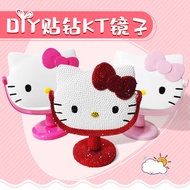 Cartoon Diamond KT Cat Makeup Mirror DIY Diamond Desktop Mirror Desktop Handmade Diamond Dressing Mi