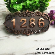 Customized+Gift House NumberImitation Metal Bronze House Number ABS Plastic Door Plate Custom Sign D