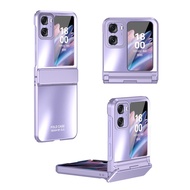 Oppo Find N2 Flip Leather Case with Hinge Protection and Finger Ring Luxury Design Protective Cover