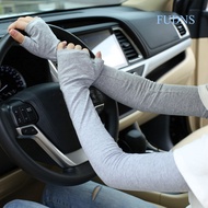 [FDX] 1Pair Long Half Finger Gloves Arm Sleeves Long Sleeves Driving Arm Cover Sun UV Protection Ice