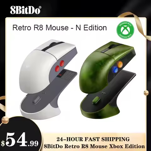 New 8BitDo Retro R8 Mouse Xbox Edition Bluetooth Game Mouse with PAW 3395 Sensor Wired 8000Hz Pollin