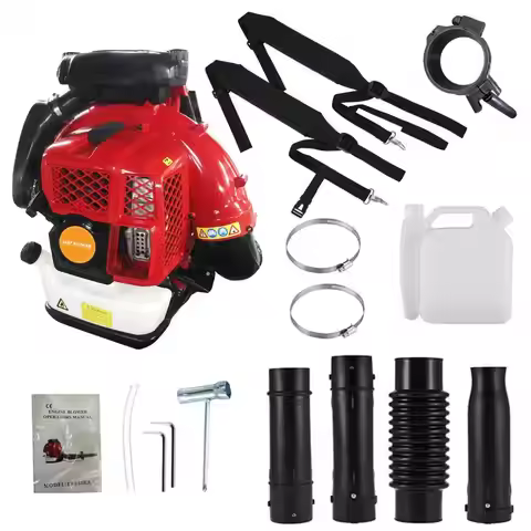 2-Stroke Engine Backpack Snow Blower 900CFM Air Volume 2.3L Tank Leaf Blower 80CC Gas Powered