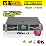 PS Pro Sound VP4380 Professional 4 channel Power Amplifier (4x1300W) 8ohm Power Amplifier Pro Audio