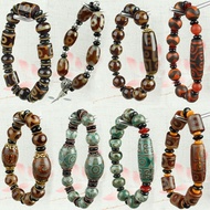 Dzi Beads Bracelet Tibetan Agate Three-Eyed Dzi Beads Bracelet Tibetan Dzi Beads Nine-Eyed Dzi Beads