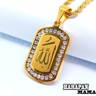 Kalung Tambang Liontin Allah / Kalung Lilit Ulir Emas Liontin Allah