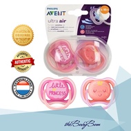 Philips Avent Ultra Air Pacifier / Soother for 6-18 mos Princess ( 2pcs/pack ) w/ Carrying Case