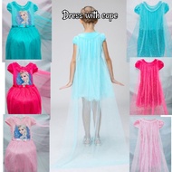Frozen Dress With cape for kids ActualPhotoIsPosted