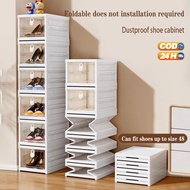 Stackable Shoes Storage Box Rack PP Plastic Shoes Box Organizer Dustproof Integrated Shoe Cabinet Fo
