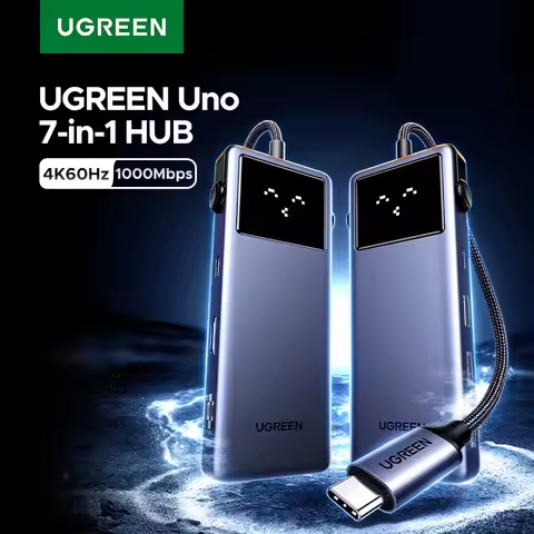 UGREEN Uno USB C HUB Type-C to 4K60Hz 2K120Hz HDMI 1000Mbps RJ45 PD100W USB3.0 Splitter for Laptop A