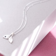 藍寶石鯨魚尾項鍊925銀