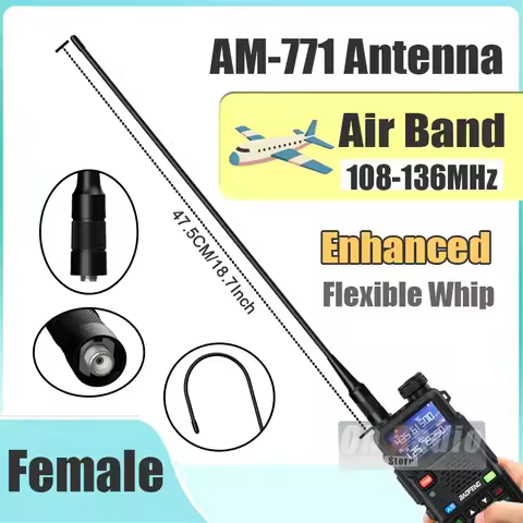 Air Band Antenna 108-136MHz AM-771 Antenna SMA-Female Enhanced 47.5CM For QYT KT-A16 Quansheng UV K5