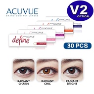 (30 pcs) Acuvue Define Daily Disposable Silicone Hydrogel Cosmetic Color Contact Lenses 2/3