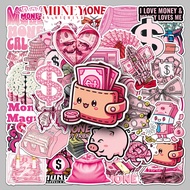 10/50 Pink coin girl heart dollar pattern DIY phone case DIY creative decorative sticker