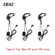 1/2/3/4Pcs Type-C interface Ear-hook Referee Headphone For EJEAS V6 Pro+ V4 Plus Motorcycle Helmet I