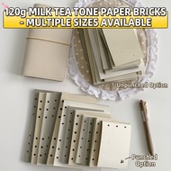 Milk Tea Tone 120g Speckled Kraft Loose Leaf Refill Paper 3-Hole Pre Punched Mini M5 A6 B6 Insert Pa
