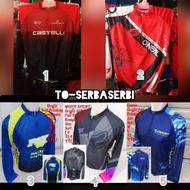 Baju jersey sepeda panjang kantong sepeda jersey lari trek